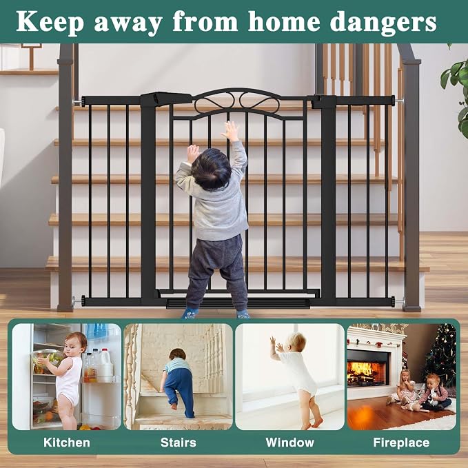 Fairy Baby 29.5"-40.5" Extra Wide Baby Gate, Pressure Mount Long Dog Gates - Image 6