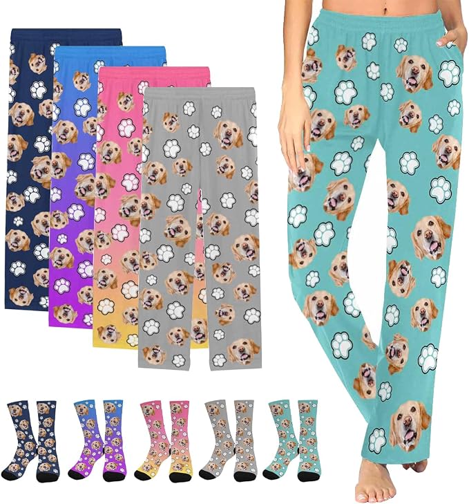Custom Couple Pajama Pants Sock by FUNAO