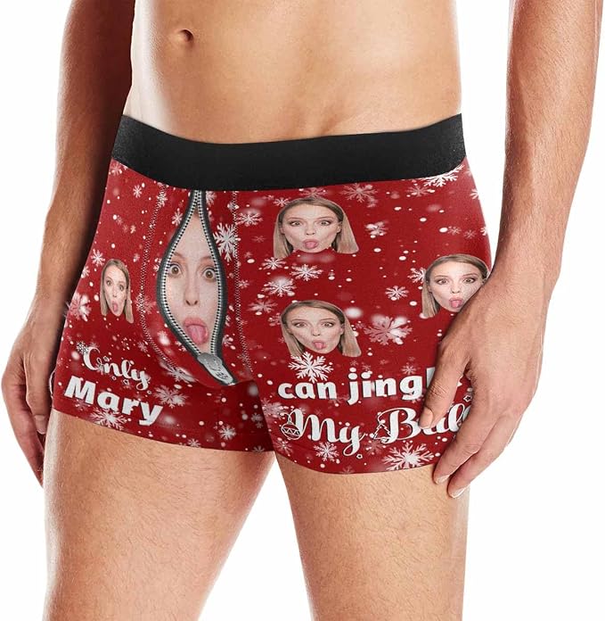M YESCUSTOM Custom Faces Funny Short Briefs Gift - Image 4