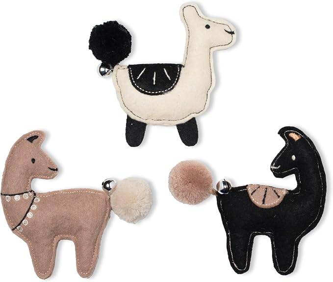 Fringe Studio Llamas JUST SAY Cat Toy Mini Sets of 3, PetShop Collection by FringeStudio