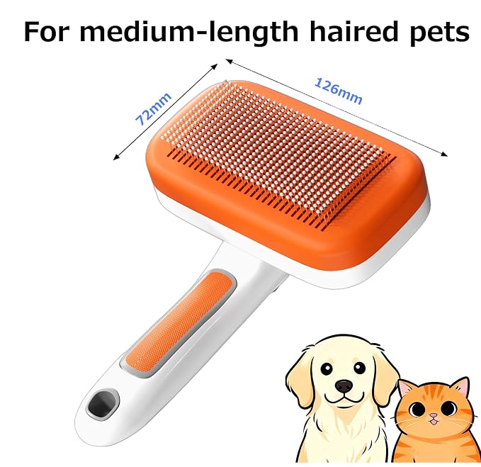 Self Cleaning Slicker Brush for Dogs, Cats Deshedding Grooming Tool, Skin - Image 3