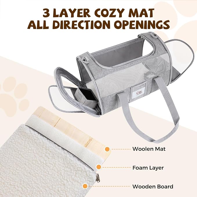 Cat Carrier Soft for Pets Up to 25 Lbs, Cat Travel Bag - Image 3