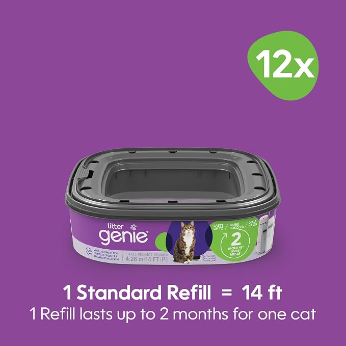 Litter Genie Refill Bags | Standard 12-Pack, 168 total ft | Up to 24 Months of - Image 2