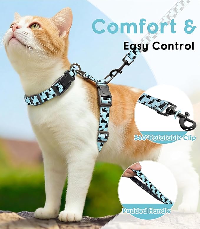 Halypet Cat Harness and Leash Set, Escape Proof 3-in-1 Adjustable Harness - Image 6