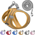 Solmoony Sparkly XXXS Dog Harness and Leash Set, Step in Soft Light Puppy Vest by SOLMOONY