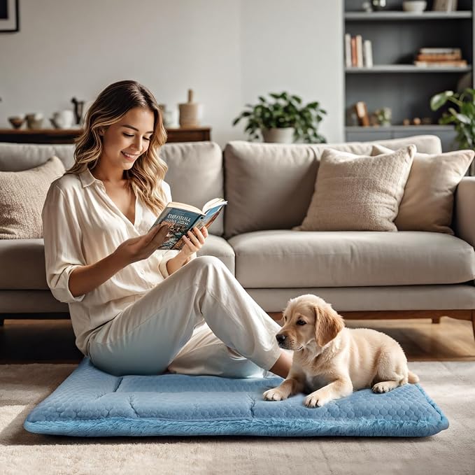 Dog Bed Mat, Crate Pad Reversible, Soft Kennel Pad, Washable Dog Crate Mat - Image 7
