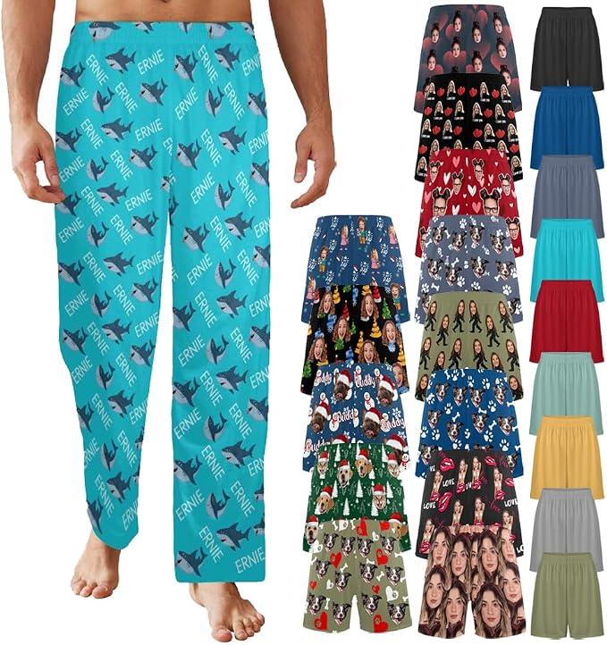 Custom Pajama Pants for Men, Personalized PJ Pants by MYESCUSTOM