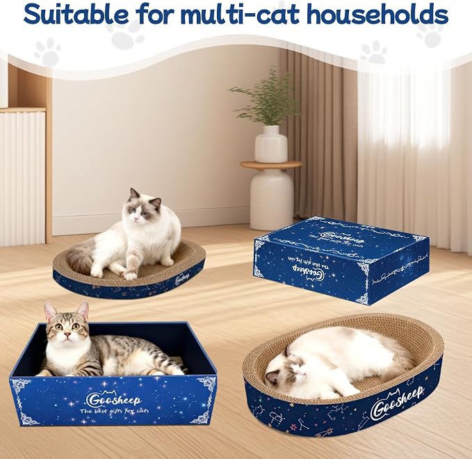 4-in-1 Cat Scratcher and Bed, 2 Scratching Pads & 2 Oval Loungers - Image 6