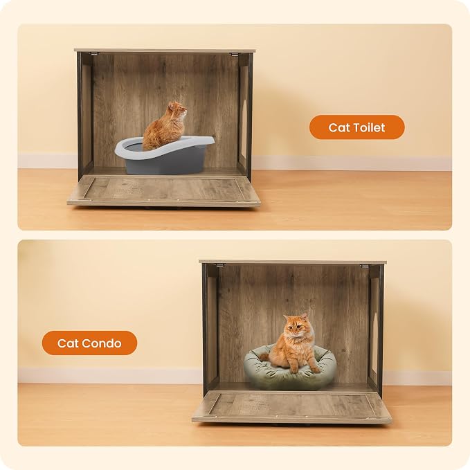 Dwanton Cat Litter Box Furniture Hidden, Cat Litter Box Enclosure, Reversible - Image 7