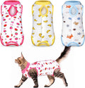 Nuanchu 3 Pieces Cat Recovery Suit Kitten Recovery Suit E-Collar Alternative by Nuanchu