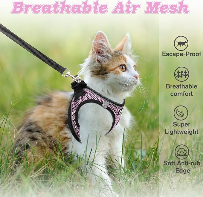 Cat Harness and Leash for Walking Escape Proof, Adjustable Kitten Vest Harness - Image 4