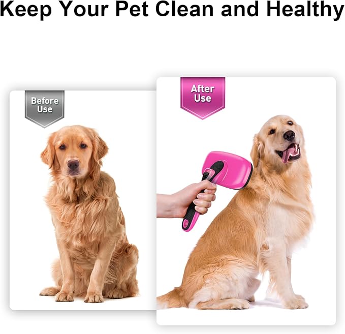 Self Cleaning Slicker Brush for Dog, Skin Friendly Shedding & Grooming Tool for - Image 4