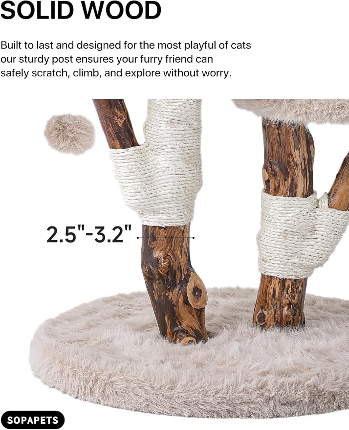 Aesthetic Cat Tree Tower for Large Cats, Large Cat Tree for Maine Coon Indoor - Image 6