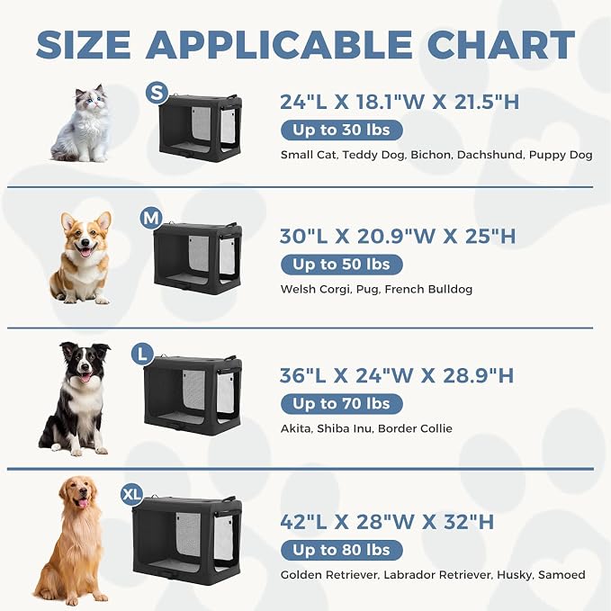 DUMOS Dog Crate 24 Inch Travel Cat Pet Carrier - Image 5