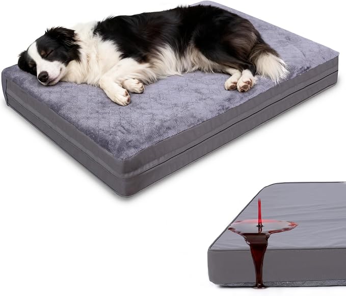 Waterproof Dog Bed for Large Dogs, Outdoor Orthopedic XL Dog Bed by WAYIMPRESS