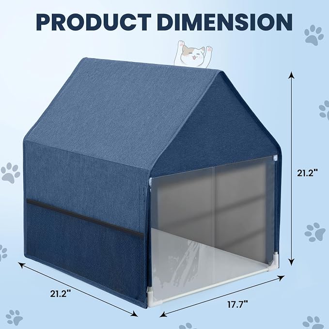 Yeebeny Cat Litter Box Cover, Enclosed Cat Potty Pet Litter Box, Open Curtain - Image 3