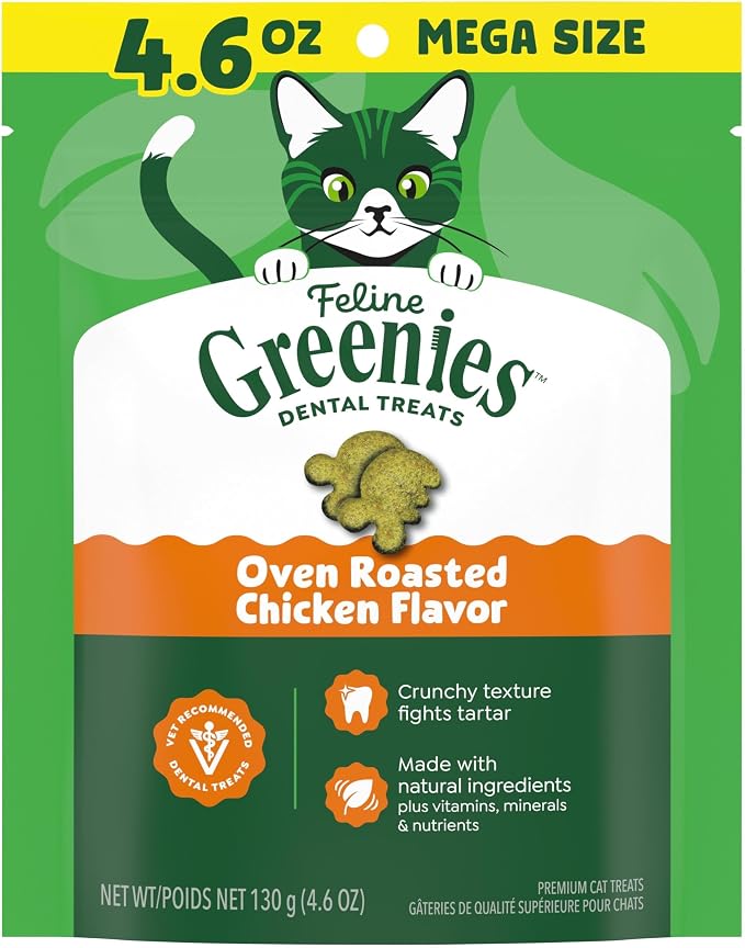 Greenies Cat Treats, Feline Veterinarian-Recommended Adult Natural Dental Cat by GREENIES