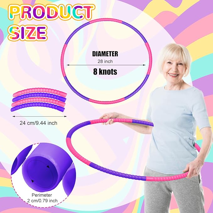 6 Pcs Exercise Hoop Detachable Fitness Rings Adjustable Plastic Toy Fitness - Image 3