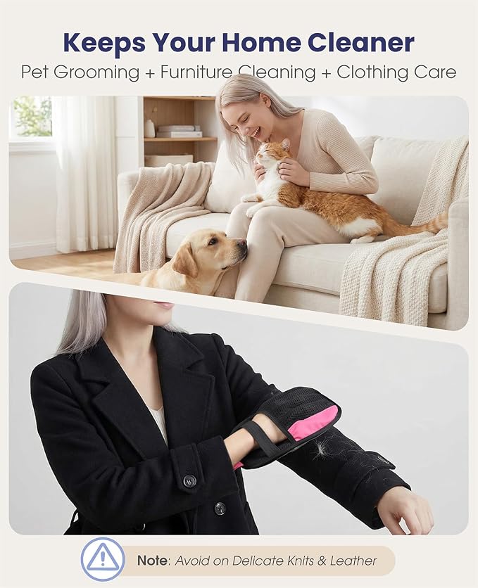 Pet Hair Remover Glove for Dog & Cat, Reusable Electrostatic Magic Brush - Image 3