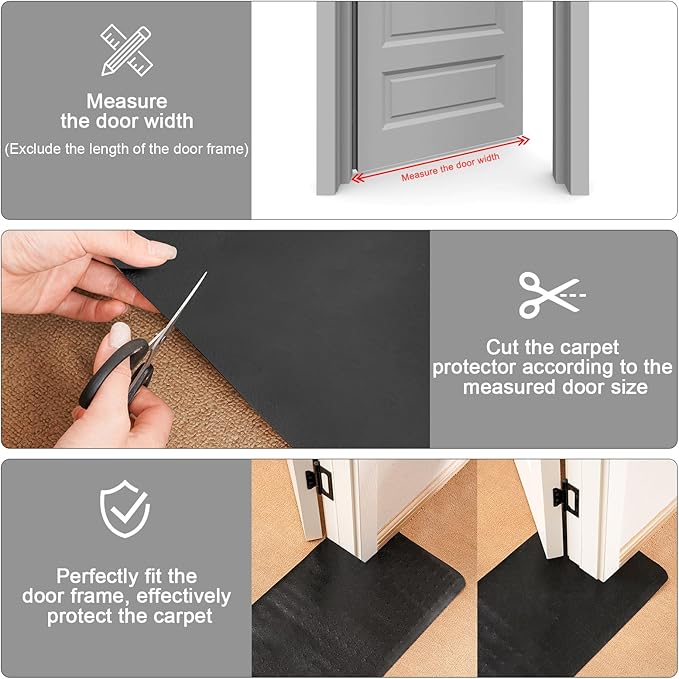 Uross Carpet Protector for Pets -3.6FT 2PCS Black Round Corner Plastic Carpet - Image 4
