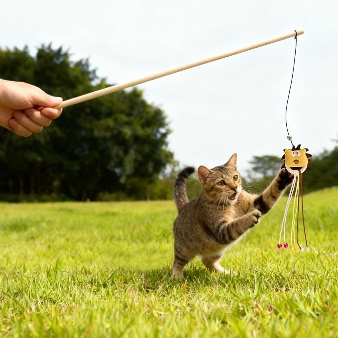 2-Pack Cat Toy Wand Set: Interactive Cat Teaser Wands - Image 6