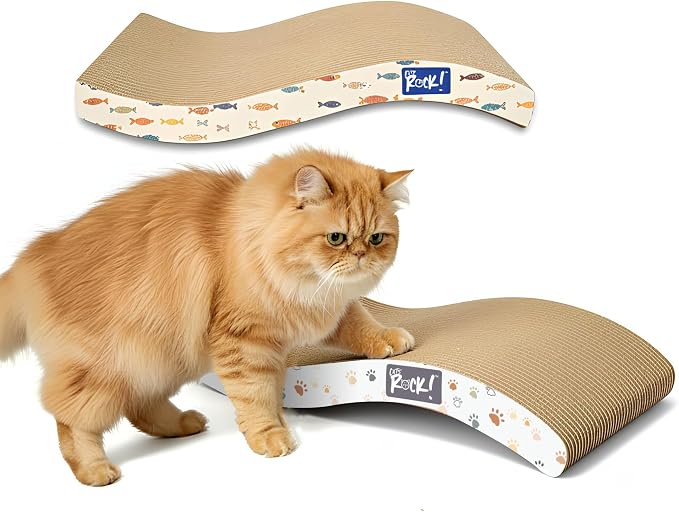 Cats Rock Scratching Board for Indoor Cats, Corrugated Cardboard Cat Scratcher - Image 2