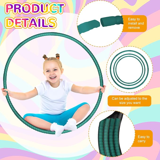 Shappy 6 Pcs Exercise Hoop Detachable Adjustable Plastic Toy Playground Toys - Image 3