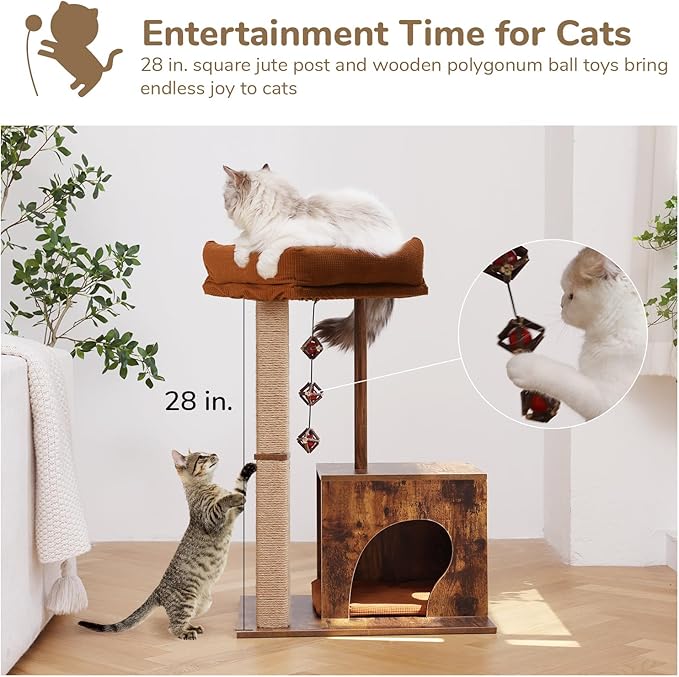 FUKUMARU Cat Scratching Post, Modern Style Cat Tree - Image 6