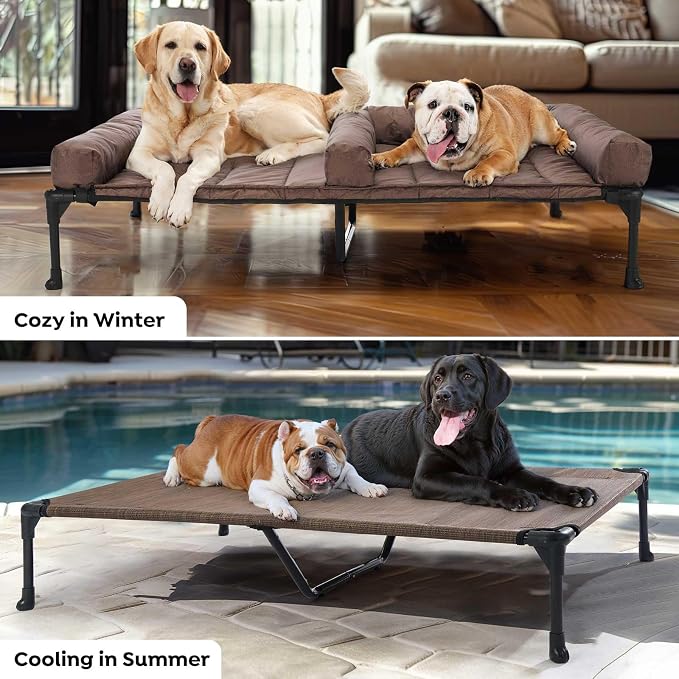 Veehoo Cooling Raised Dog Bed + Removable Double Dog Bed Cushion - Image 5