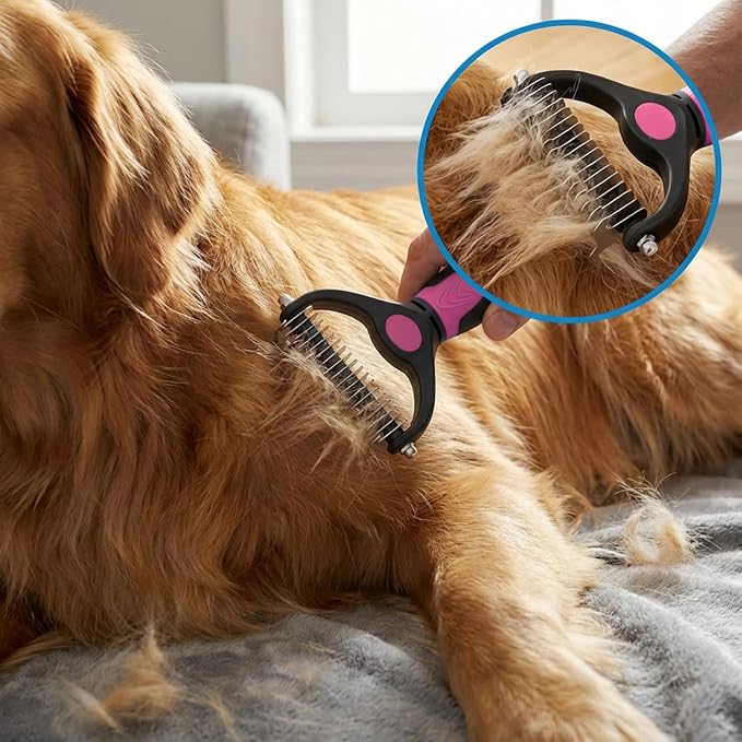 4PCS Self Cleaning Slicker Brush, Pet Grooming Rake, Bath Brush & Massage Brush - Image 6