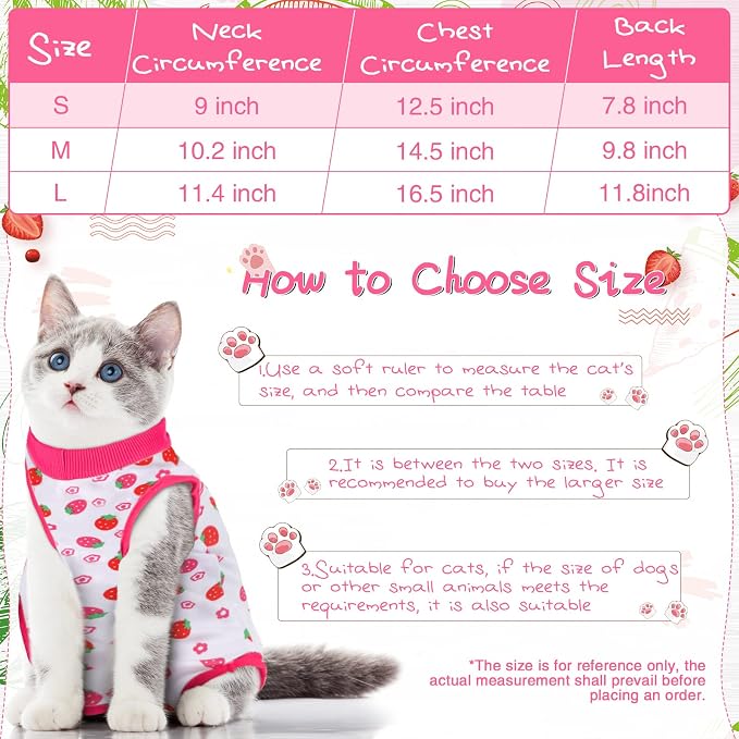 Nuanchu 3 Pieces Cat Recovery Suit Kitten Recovery Suit E-Collar Alternative - Image 2