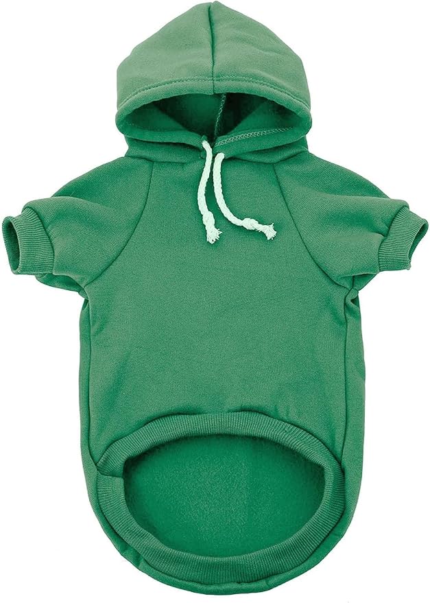 Green Dog Hoodie, Dog Clothes for Medium Dogs, Fleece Pet Sweater - Image 2