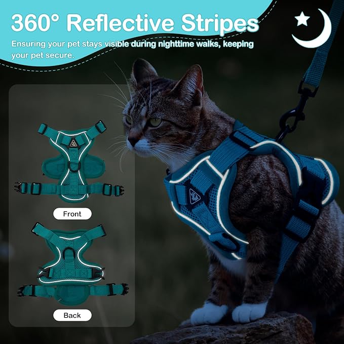 Cat Harness and Leash for Walking Soft Cat Harness Escape Proof, Adjustable - Image 4