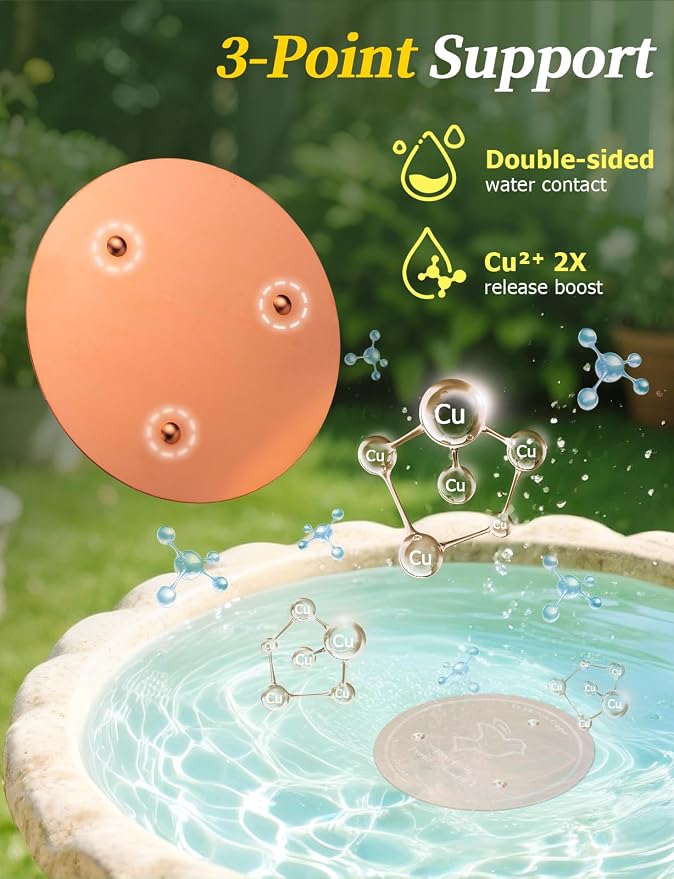 Mellbree 2-Pack Bird Bath Copper Disk, 0.6mm Reinforced 99.99% Pure Copper - Image 5