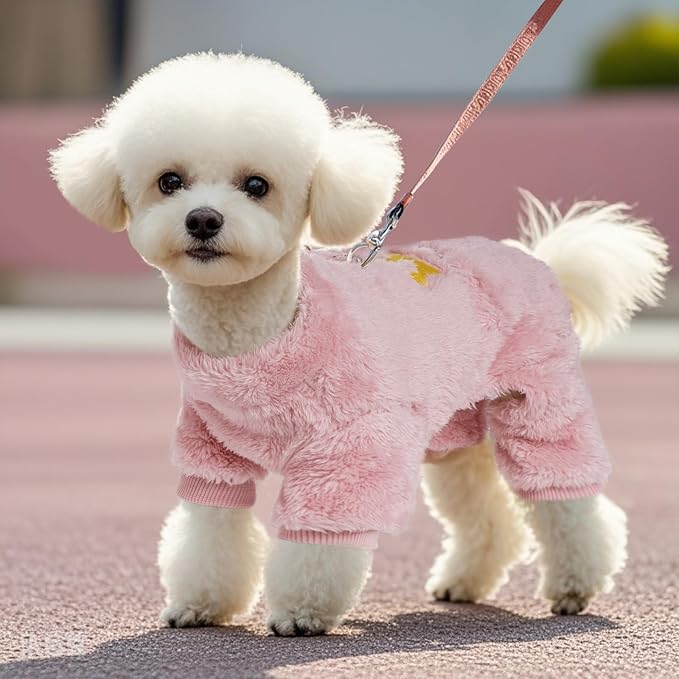 Plush Dog Pajamas Cute Warm Puppy Crown Pajamas Warm Kitten Winter Jumpsuit - Image 3