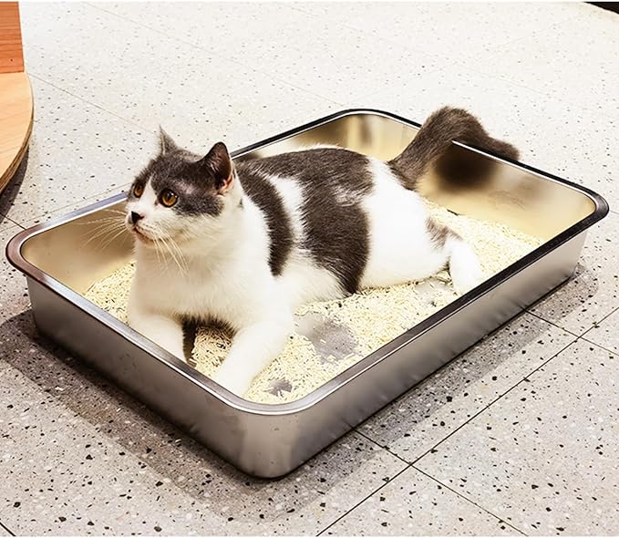 LIHONG Stainless Steel Cat Litter Box, Large Metal Litter Box - Image 8