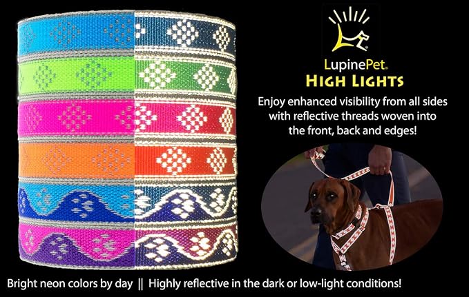 Lupine Reflective Cat and Small Pet H-Style Harness in 1/2" Wide Pink Paws - Image 2