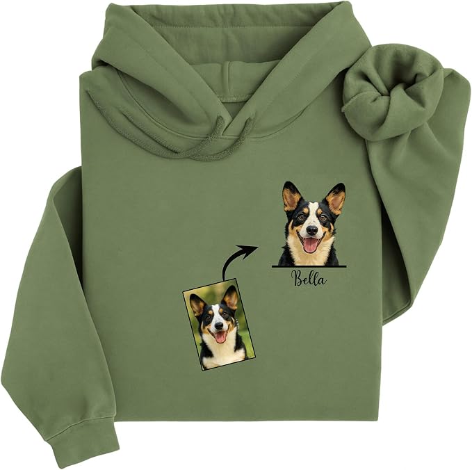 Custom Pet Portrait Hoodie and Sweatshirt by Noni