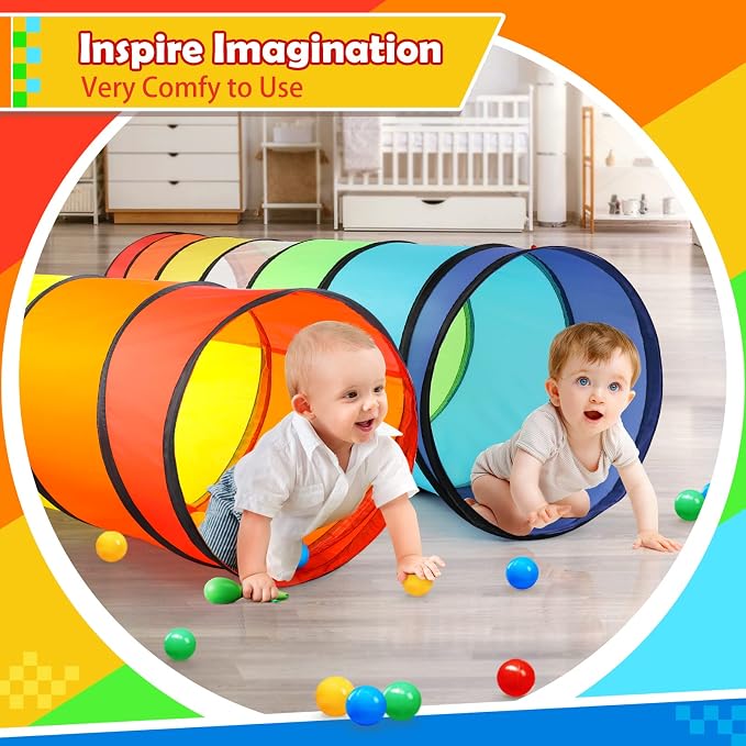 PigPigPen Kids Tunnel for Toddlers, Pop Up Play Tunnel Tent for Babies or Dogs - Image 4