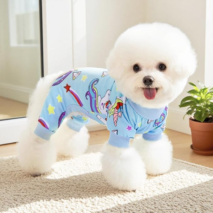XPUDAC 4 Pieces Dog Pajamas for Small Dogs Pjs Clothes Puppy Onesies Outfits - Image 7