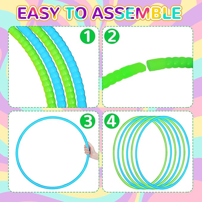 6 Pcs Exercise Hoop Detachable Fitness Rings Adjustable Plastic Toy Fitness - Image 2