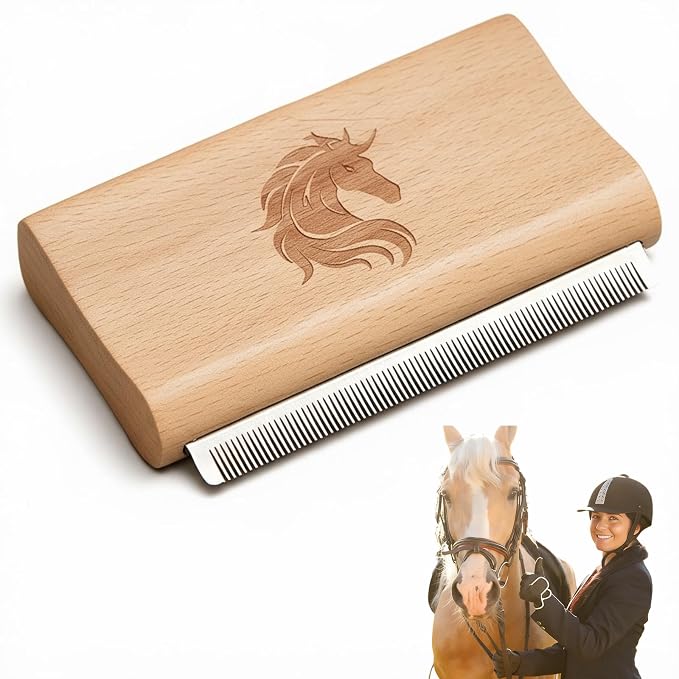 Deshedding Grooming Tool for Horses, Cats & Dogs Ergonomic Design Wooden Groom by Unknown