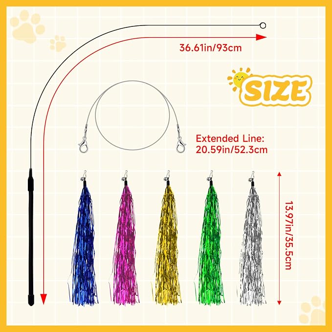 Andiker 7Pcs Cat Wand Toy, Cat Toy Set - Image 2