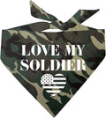 Love My Soldier Dog Bandana | 100% Cotton Adjustable Triangle | Made in USA | by TeesTails