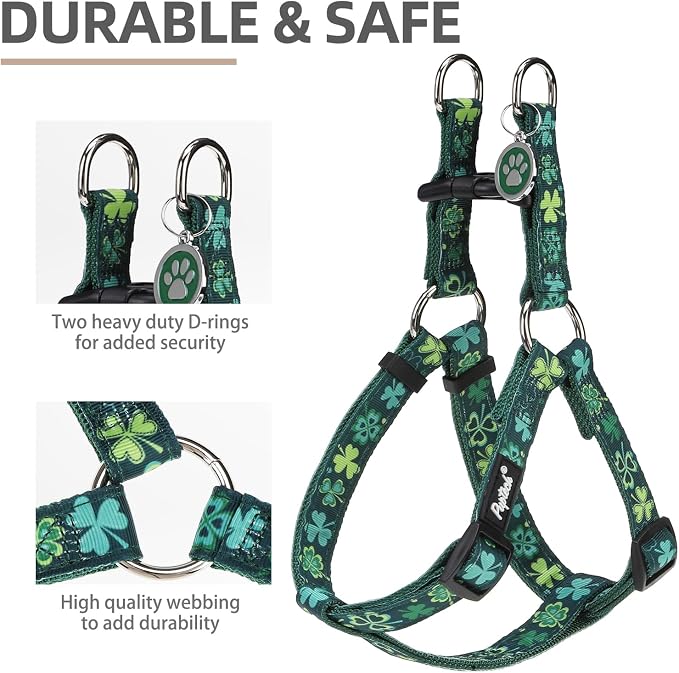 PUPTECK No Pull St. Patrick Dog Harness Soft Adjustable Basic Nylon Step in - Image 2