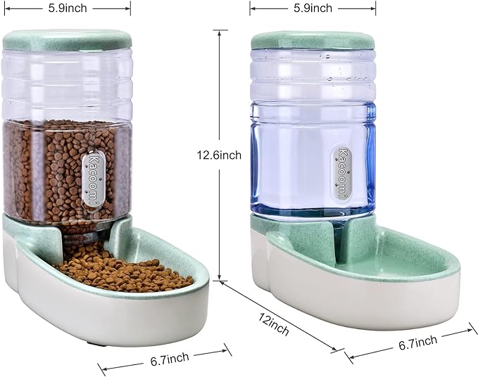 Automatic Dog Cat Feeder and Water Dispenser Gravity Food Feeder and Waterer Set - Image 4