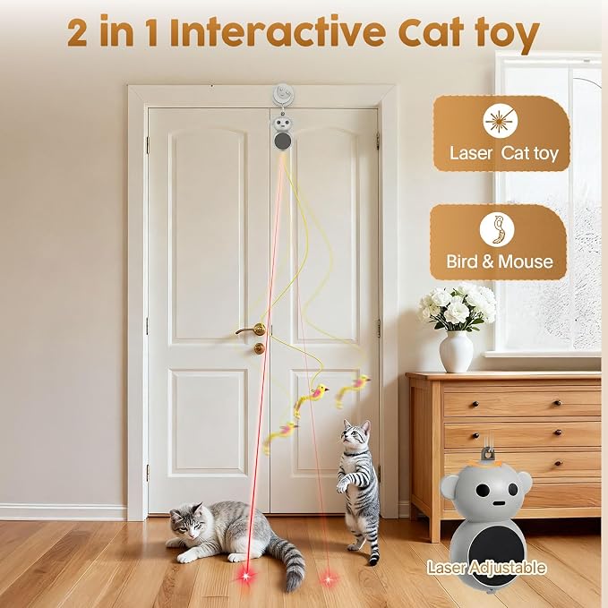 Interactive Cat Toys for Indoor Cats: 2 in 1 Laser Pointer Cat Toy - Image 2
