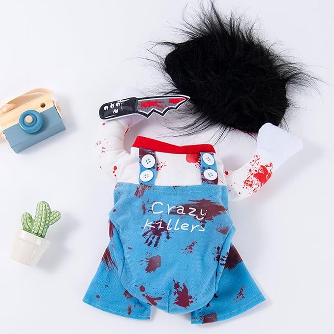 Dog Halloween Deadly Costume Set Cute Funny Cosplay Chucky Outfits Puppy - Image 5