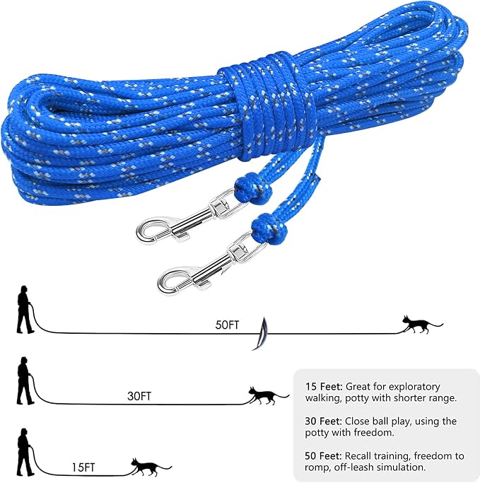 Rypet Reflective Cat Long Leash - 30 FT Escape Proof Walking Leads Yard Long - Image 3