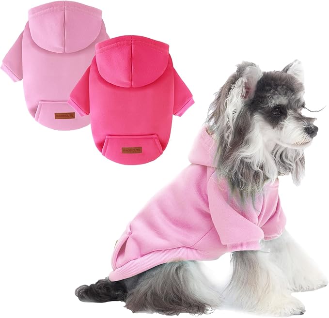 2 Pack Dog Hoodie Warm Hood Dog Sweater Cold Weather Small Dogs Sweatshirt by BAOBICUTE